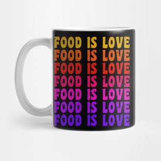 FOOD IS LOVE Retro Vintage Distressed Foodie Gift Mug
